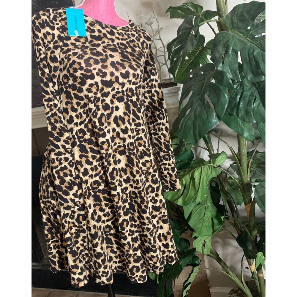 🐆WILD & FREE POPYOUNG LEOPARD PRINT SWING DRESS